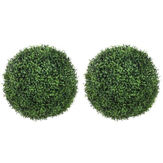 Sans Marque - Lot 2 boules buis artificiel pot UV 42 cm décoration intérieur extérieur - Image 2