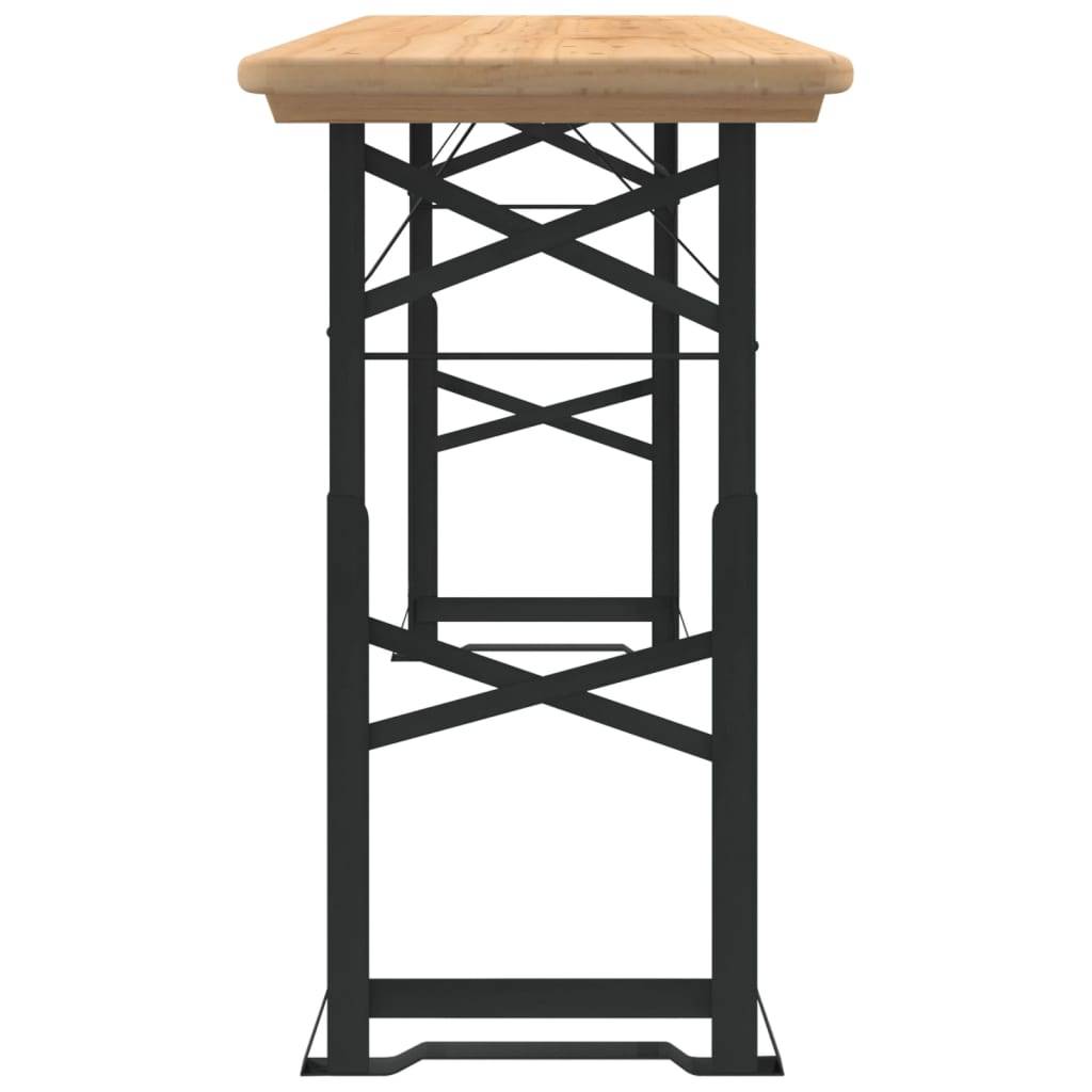 Table à bière pliante bois de sapin vert foncé 170 x 50 x 75/105 cm - PANGIVO - Image 4