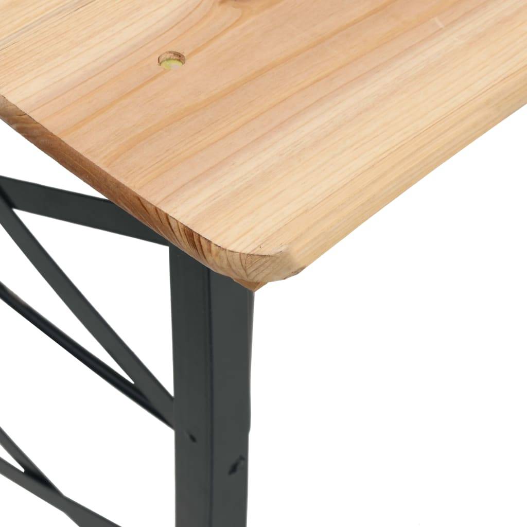 Table à bière pliante bois de sapin vert foncé 170 x 50 x 75/105 cm - PANGIVO - Image 5