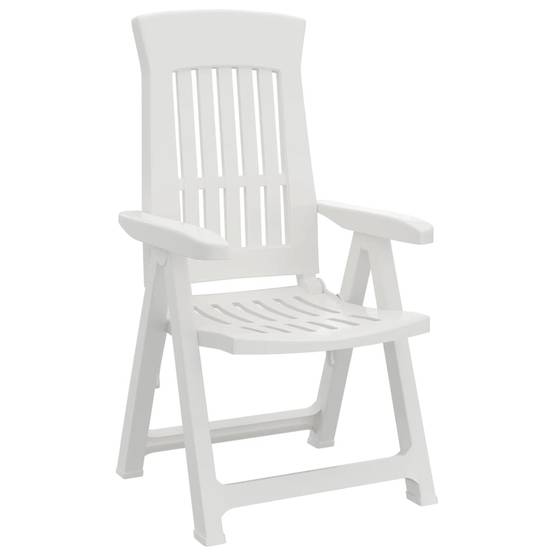 Chaises inclinables de jardin blanc PP 58 x 88 x 92 cm - PANGIVO - Image 5