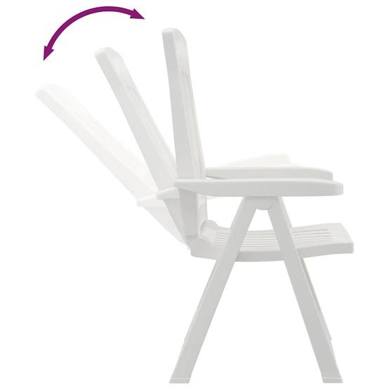 Chaises inclinables de jardin blanc PP 58 x 88 x 92 cm - PANGIVO - Image 9