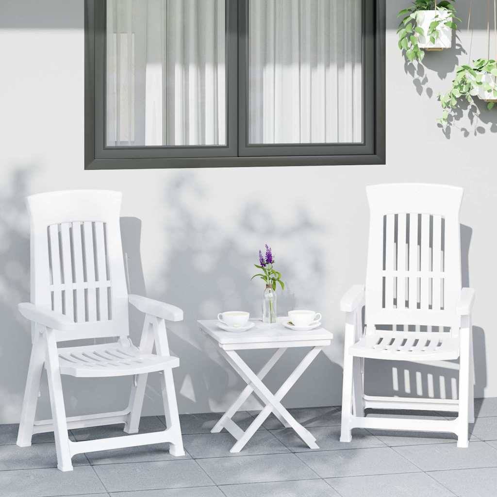 Chaises inclinables de jardin blanc PP 58 x 88 x 92 cm - PANGIVO