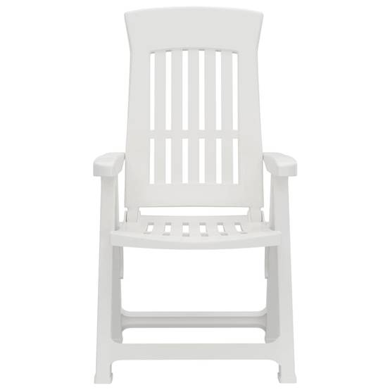 Chaises inclinables de jardin blanc PP 58 x 88 x 92 cm - PANGIVO - Image 4