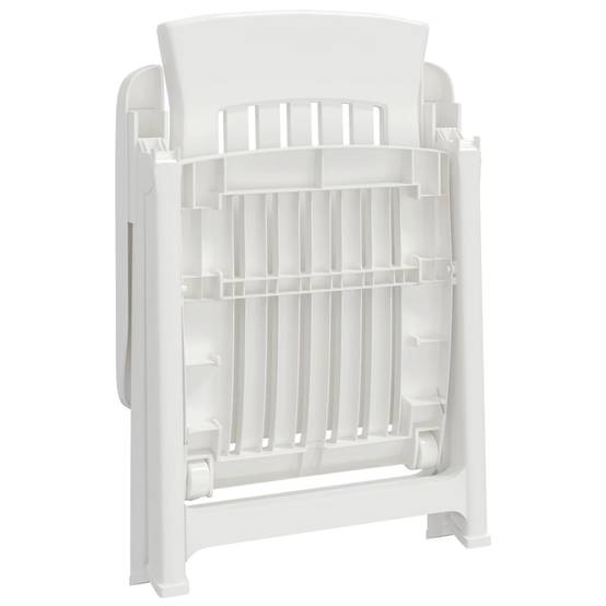 Chaises inclinables de jardin blanc PP 58 x 88 x 92 cm - PANGIVO - Image 6
