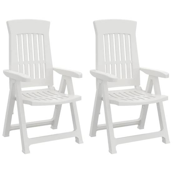 Chaises inclinables de jardin blanc PP 58 x 88 x 92 cm - PANGIVO - Image 2