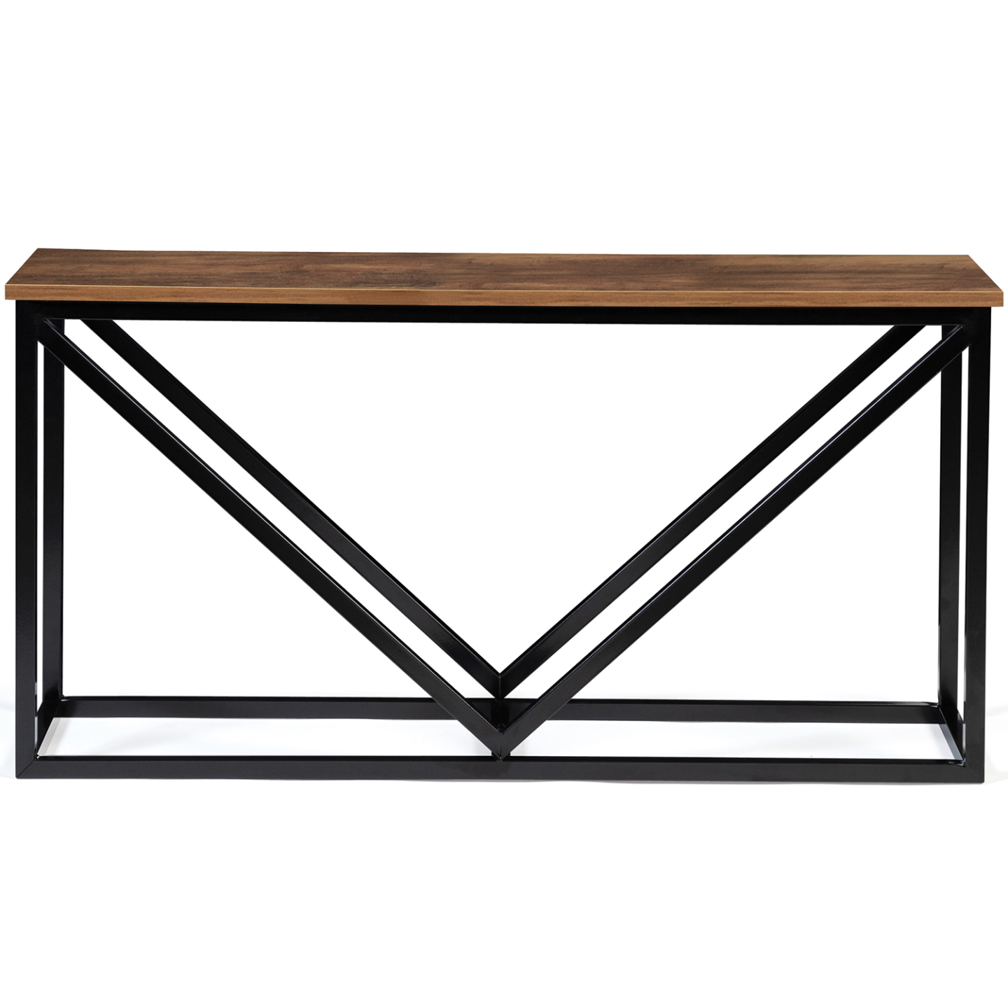 Range bûches horizontal HAWKINS acier noir plateau bois foncé pour cheminée - Image 3