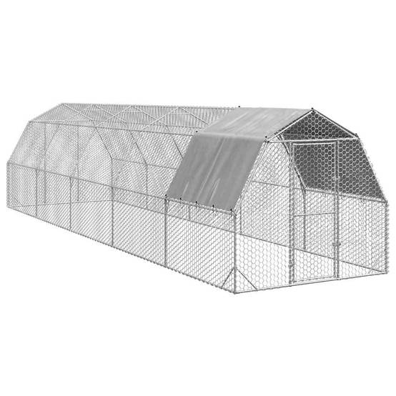 Poulailler acier argent 2,5 x 10 x 2,25 m - Prolenta premium p3377.9 - Image 2