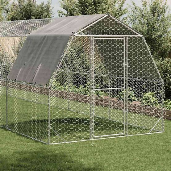 Poulailler acier argent 2,5 x 10 x 2,25 m - Prolenta premium p3377.9 - Image 1