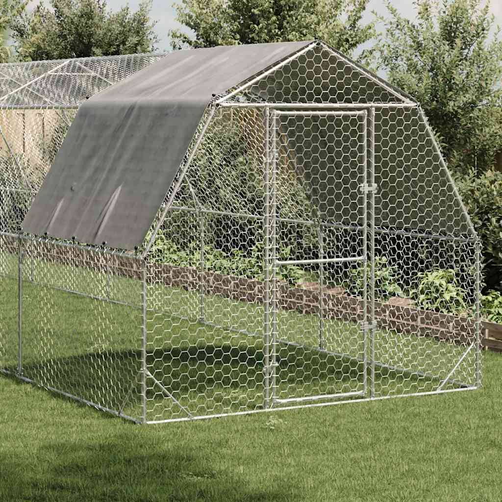 Poulailler acier argent  2,5 x 10 x 2,25 m  - Prolenta premium p3377.9 - Image 1