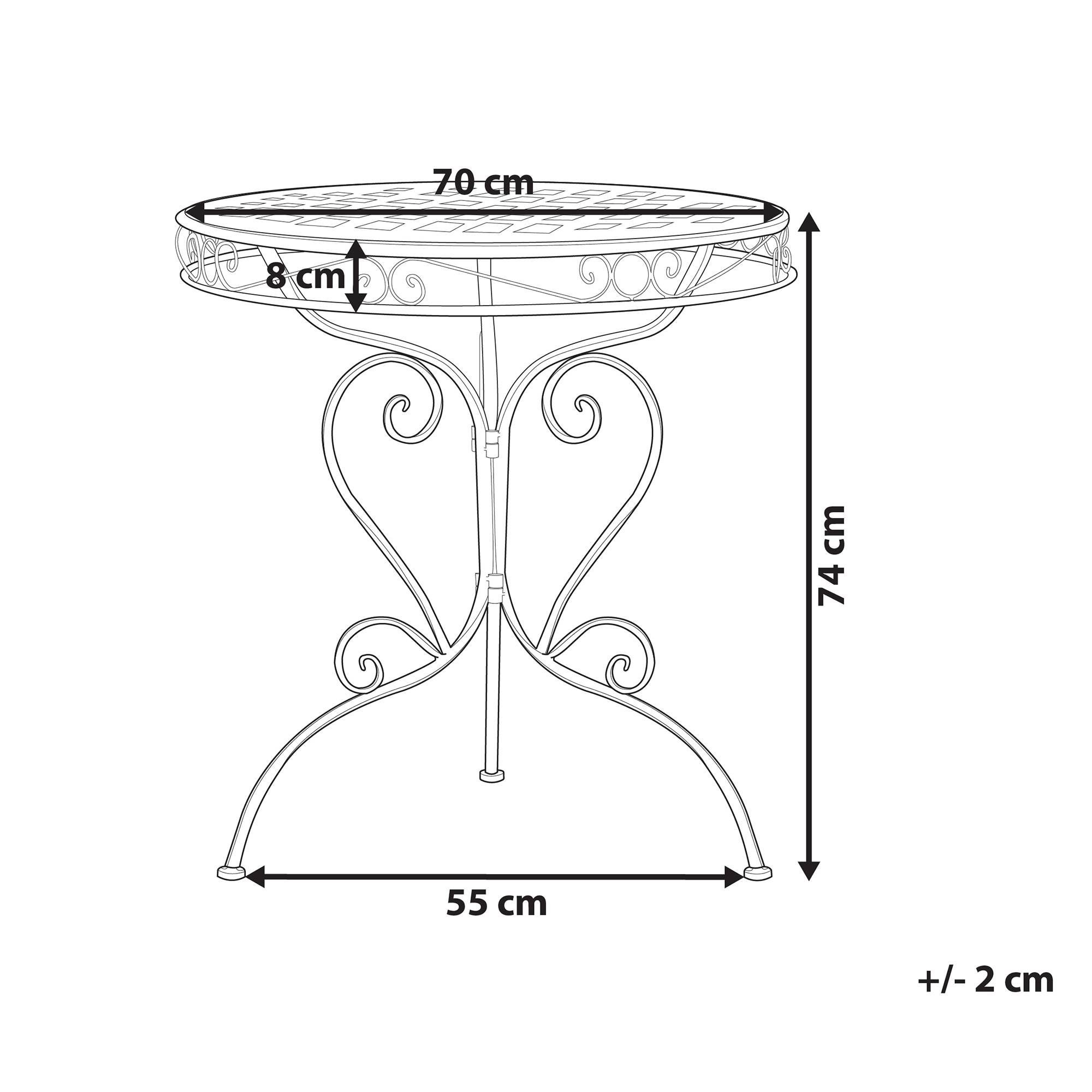 Beliani - Table ronde, 2 Personnes Métal Rose ALBINIA - Beliani - Imagen 3