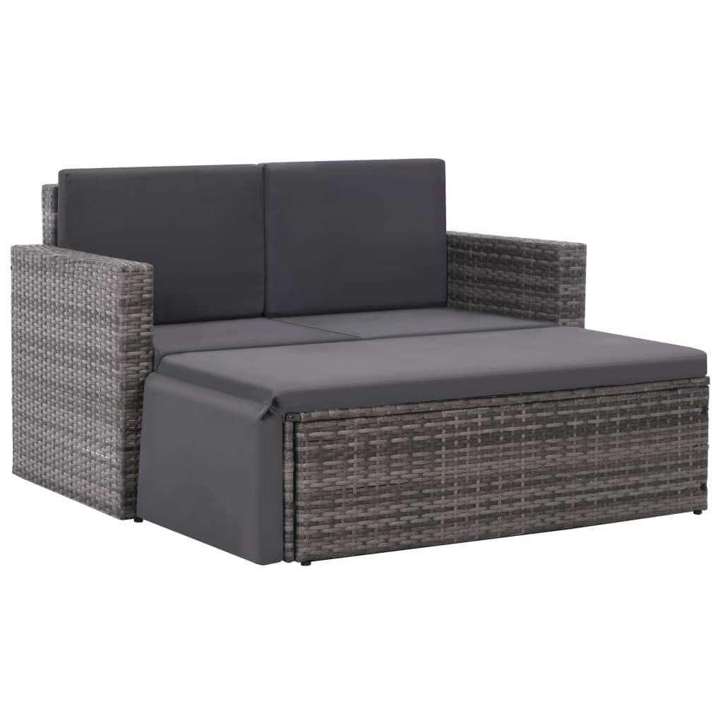 Vidaxl - Salon de jardin 2 pcs avec coussins Résine tressée Gris vidaXL 44422 - Imagen 1