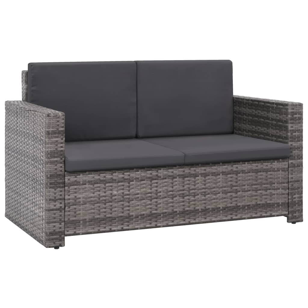 Vidaxl - Salon de jardin 2 pcs avec coussins Résine tressée Gris vidaXL 44422 - Imagen 7