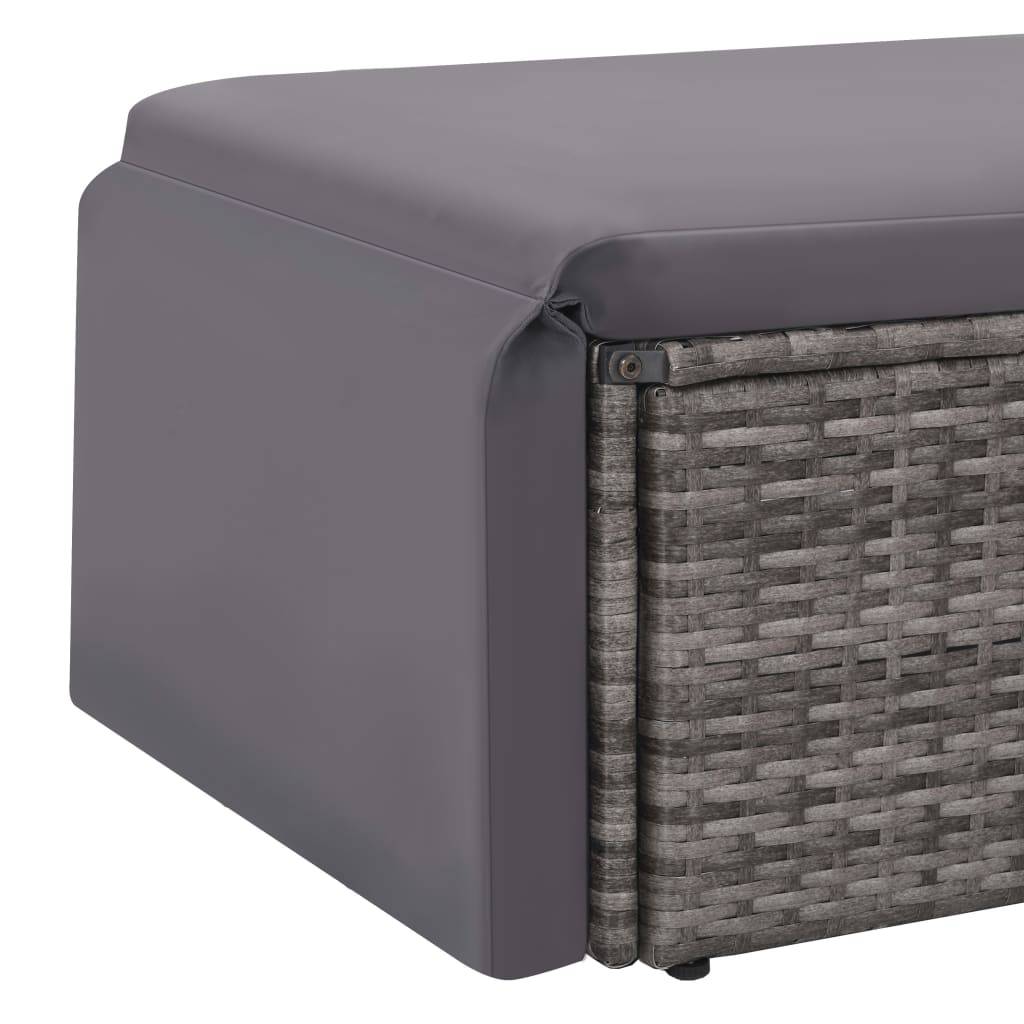 Vidaxl - Salon de jardin 2 pcs avec coussins Résine tressée Gris vidaXL 44422 - Imagen 5