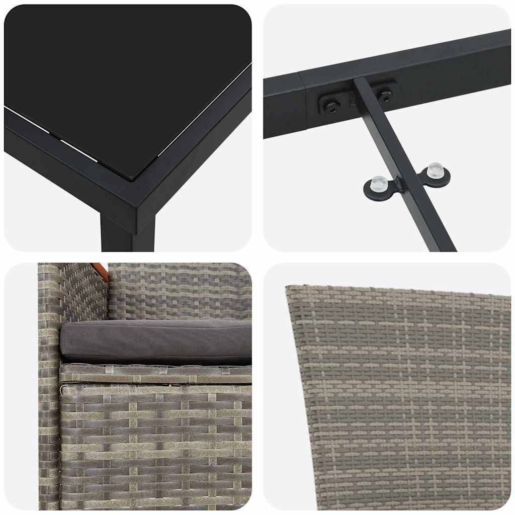 ComfortXL - Salon de Jardin 4 Places avec Coussins et Accoudoirs en Bois Massif Gris – ComfortXL Outdoor Living - Image 9