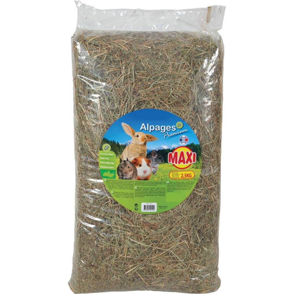 Foin des Alpes premium 2,5 kg pour rongeur - Image 2