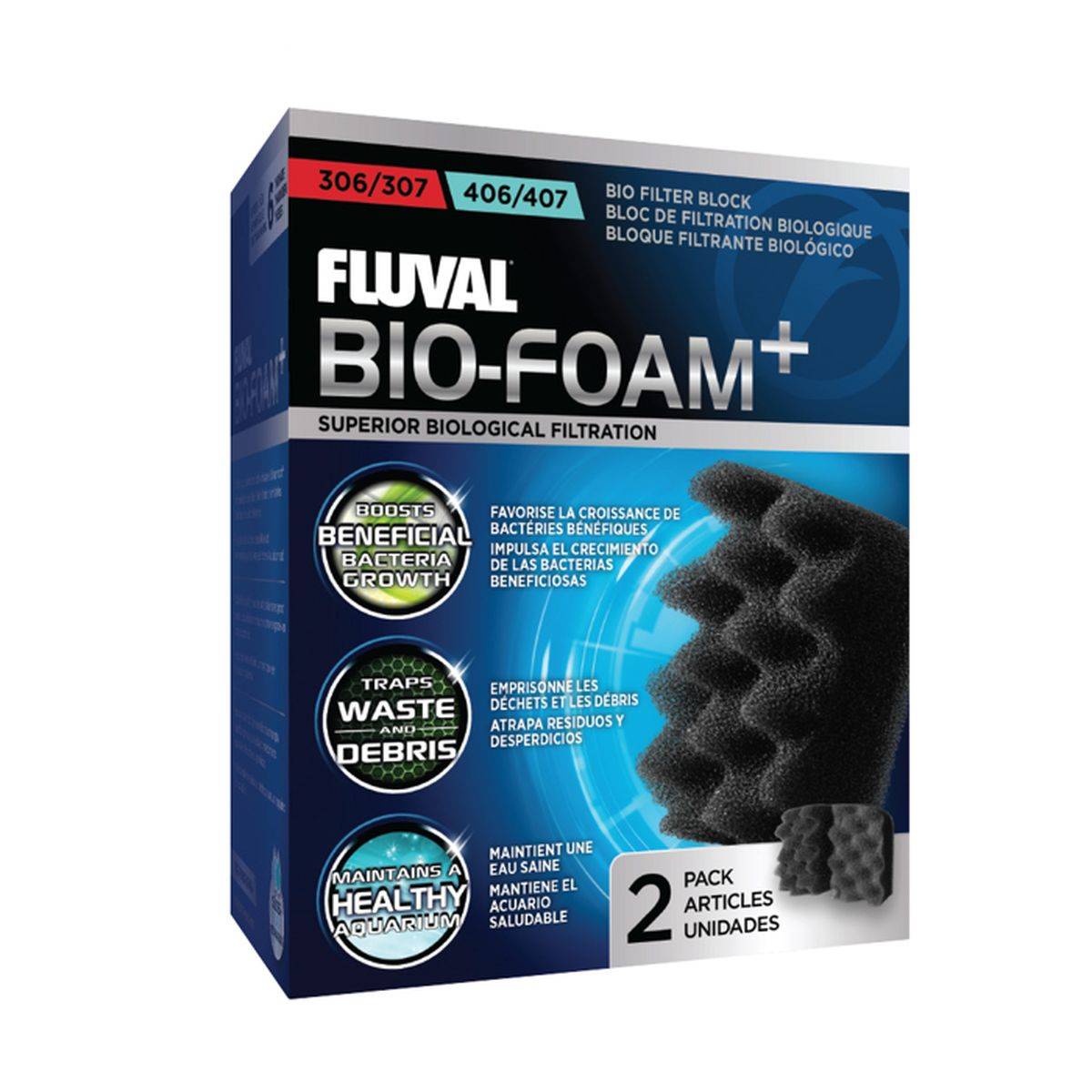 Fluval - Blocs de mousse filtrante fine foam 306/406 pour filtre d’aquarium - pack de 3 - Fluval - Image 1
