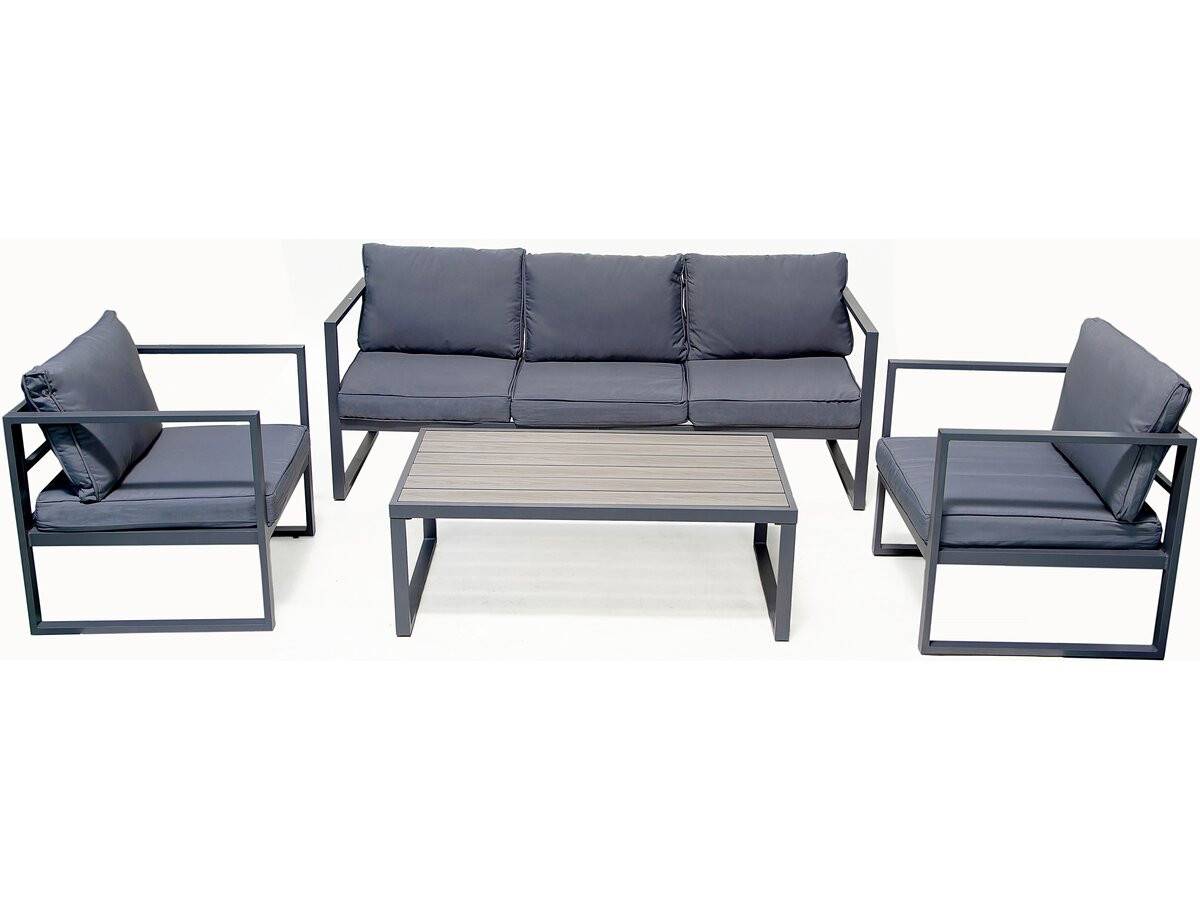 Habitat Et Jardin - Salon De Jardin En Aluminium "adela" - 5 Places - Gris -habitat Et Jardin - Imagen 1