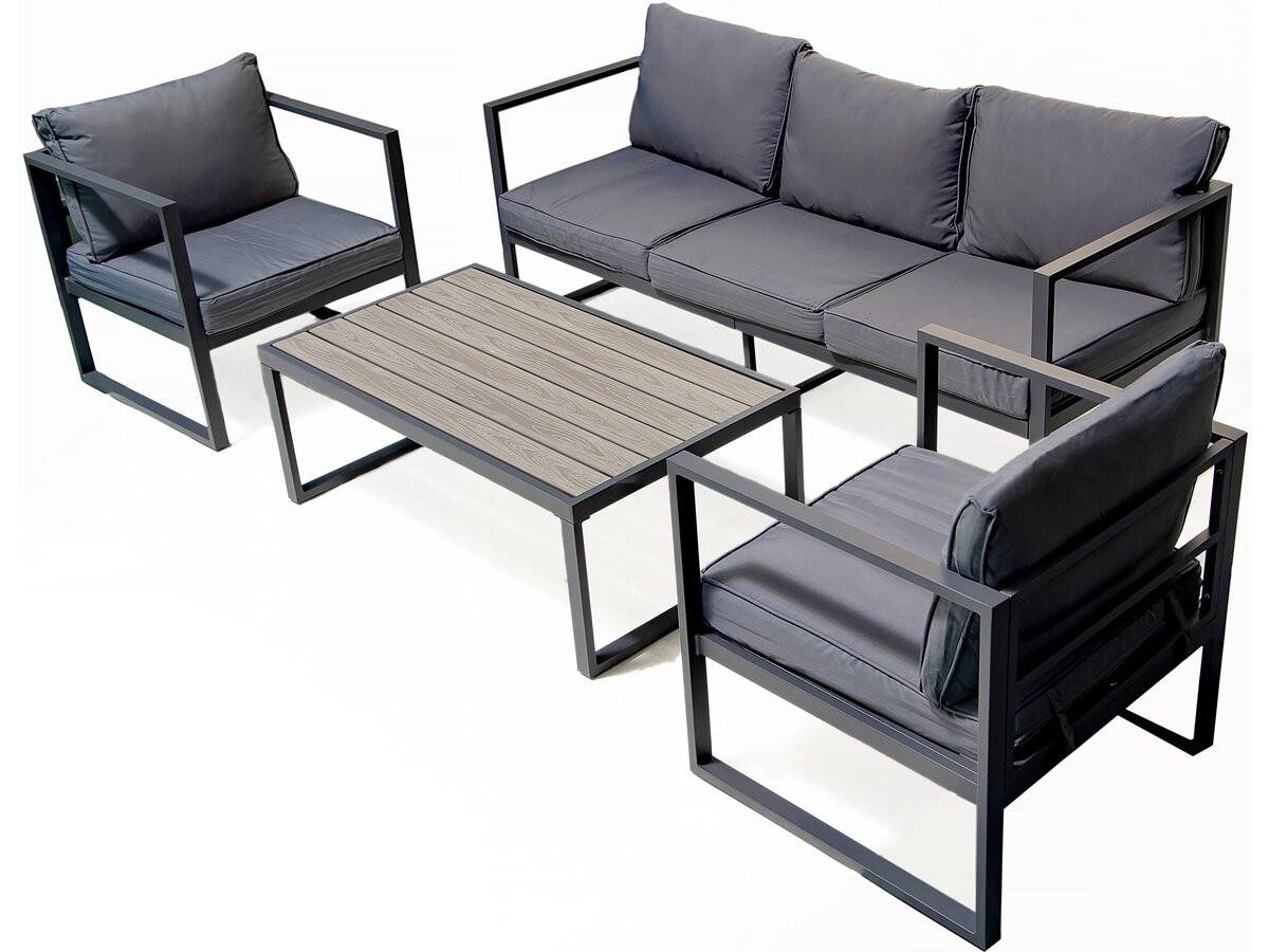 Habitat Et Jardin - Salon De Jardin En Aluminium "adela" - 5 Places - Gris -habitat Et Jardin - Imagen 4