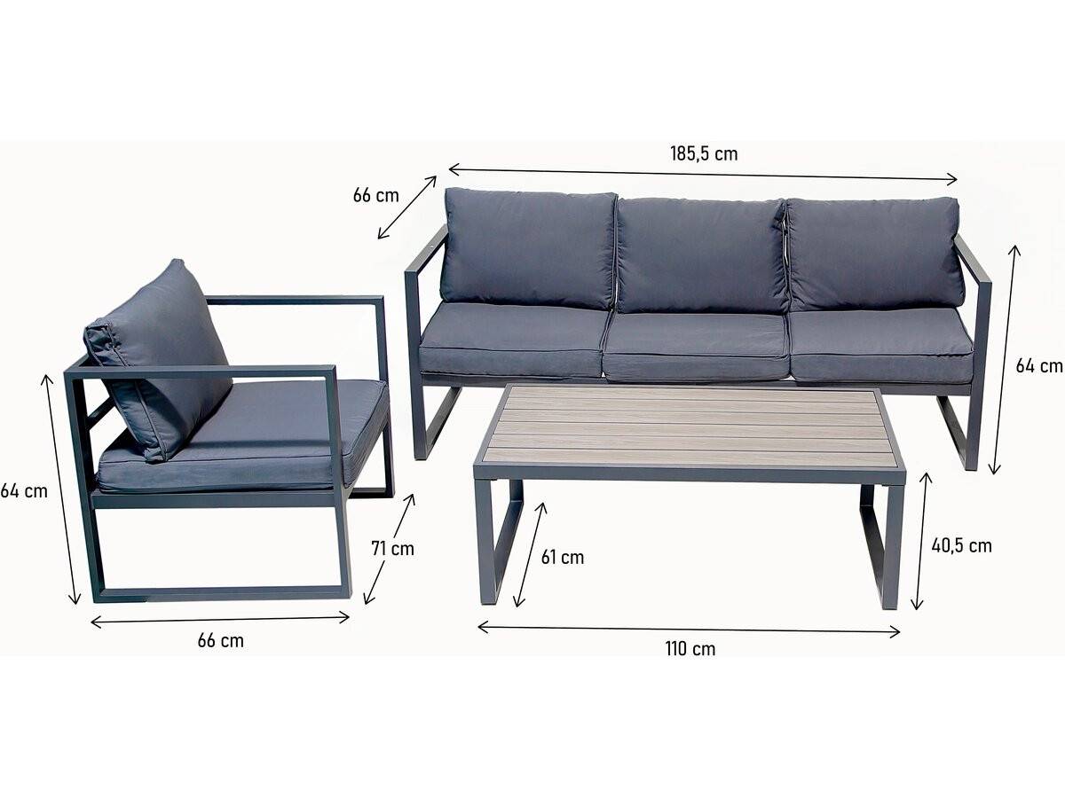 Habitat Et Jardin - Salon De Jardin En Aluminium "adela" - 5 Places - Gris -habitat Et Jardin - Imagen 3