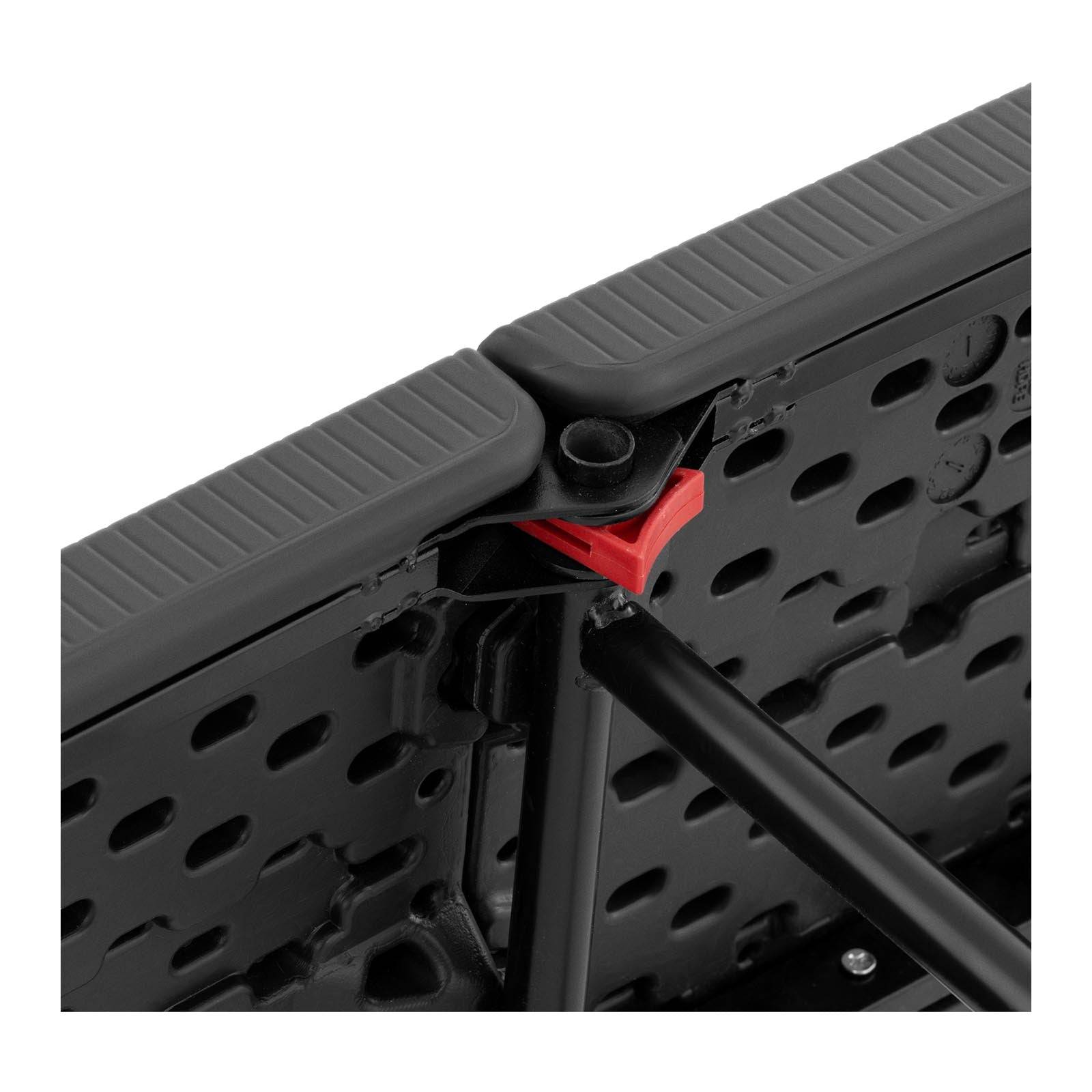 Helloshop26 - Banc pliable pliant de jardin camping extérieur (183 x 30 x 43 cm, capacité de charge : 300 kg, acier, polyéthylène, coloris : noir) - Imagen 5