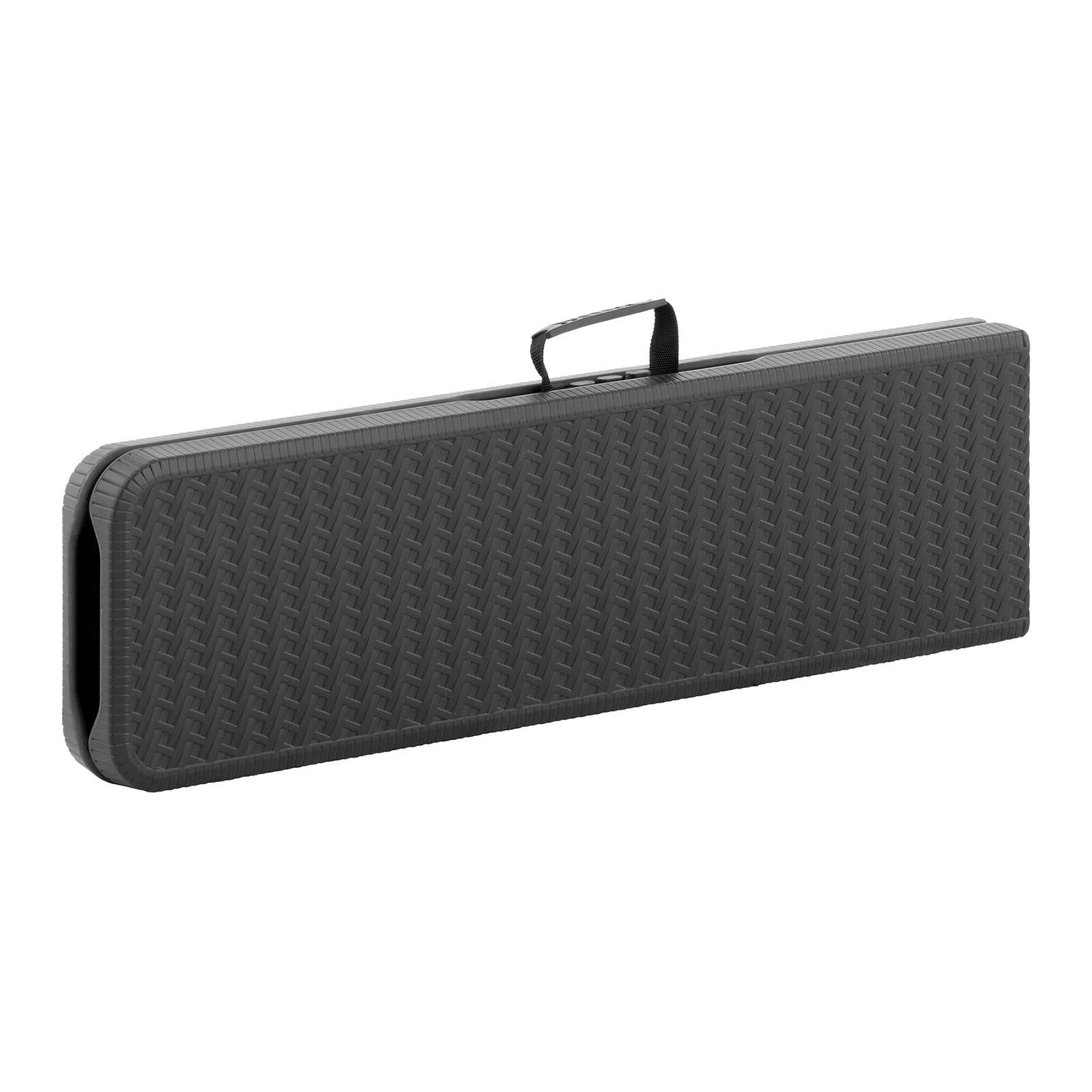 Helloshop26 - Banc pliable pliant de jardin camping extérieur (183 x 30 x 43 cm, capacité de charge : 300 kg, acier, polyéthylène, coloris : noir) - Imagen 6