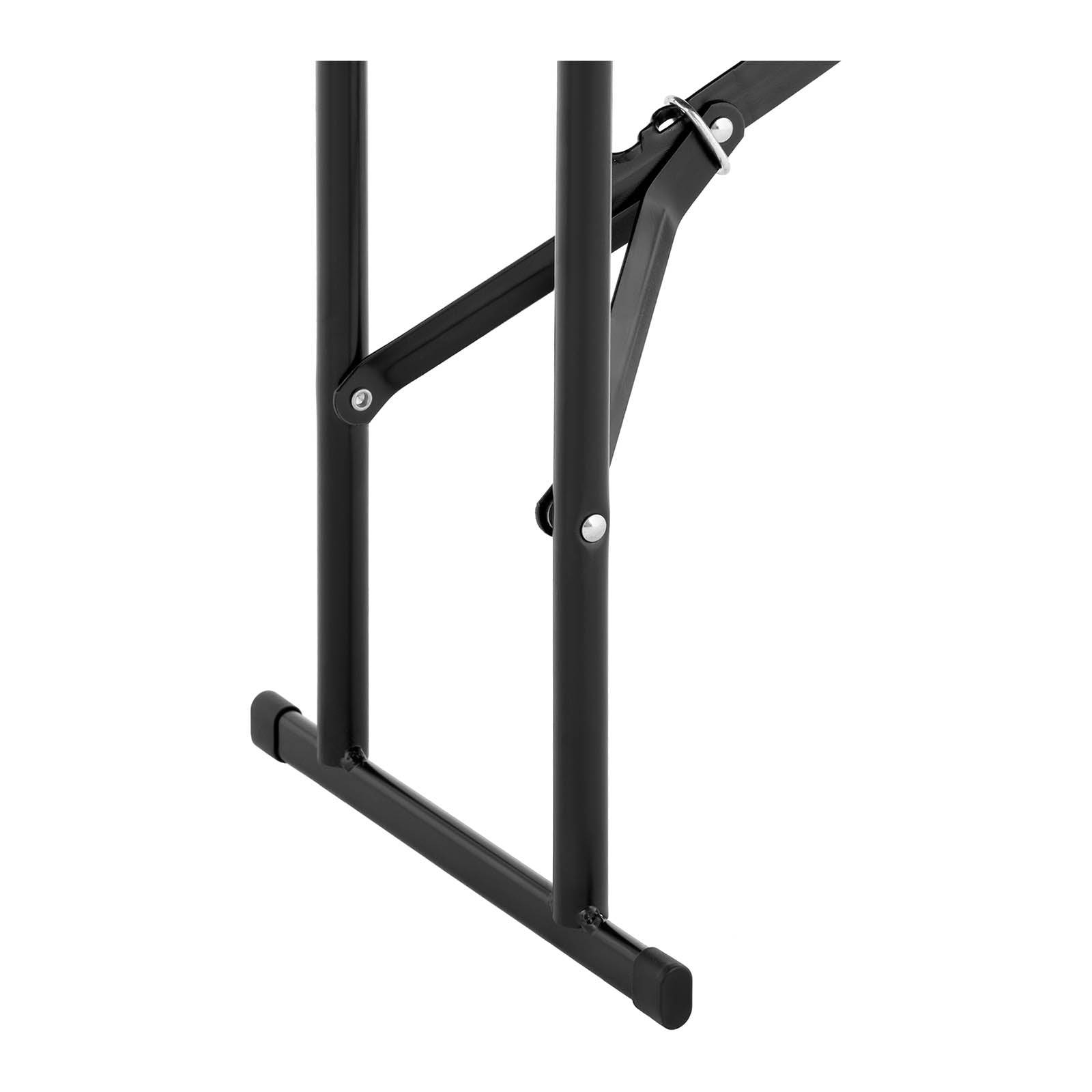 Helloshop26 - Banc pliable pliant de jardin camping extérieur (183 x 30 x 43 cm, capacité de charge : 300 kg, acier, polyéthylène, coloris : noir) - Imagen 4