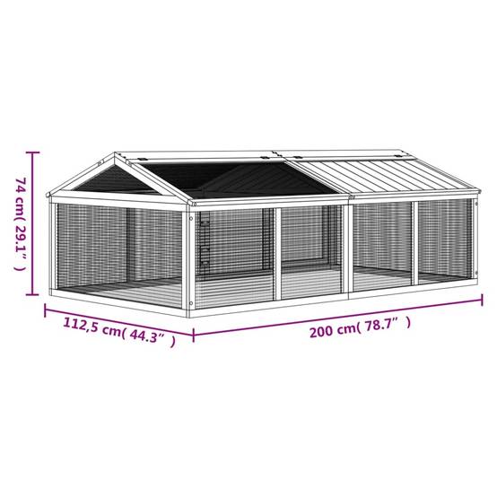 Vidaxl - Enclos animaux marron 200x112,5x74 cm bois massif de pin vidaXL 172300 - Image 3