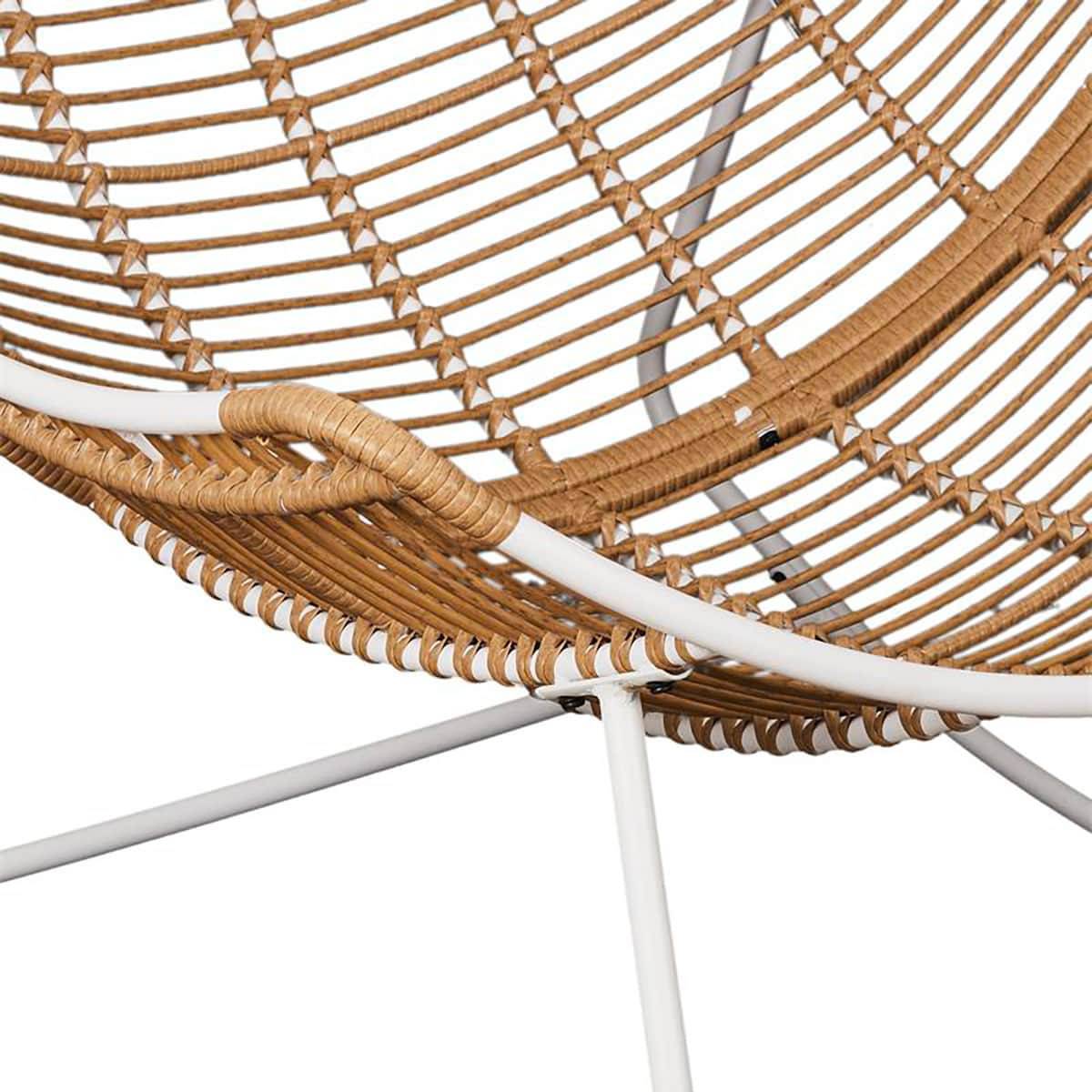 ALTOBUY - Fauteuil à Bascule Blanc avec Assise Capitonnée et Bouclettes - MERIDA - Image 7