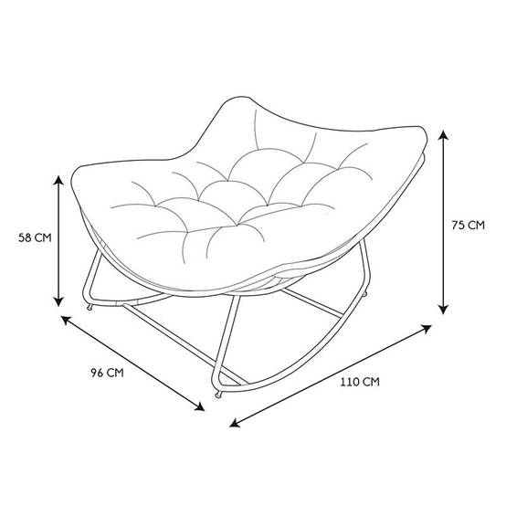 ALTOBUY - Fauteuil à Bascule Blanc avec Assise Capitonnée et Bouclettes - MERIDA - Image 9