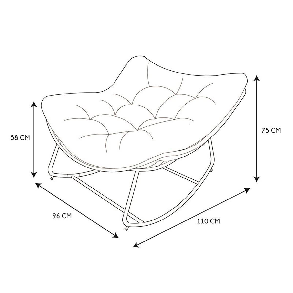ALTOBUY - Fauteuil à Bascule Blanc avec Assise Capitonnée et Bouclettes - MERIDA - Image 9