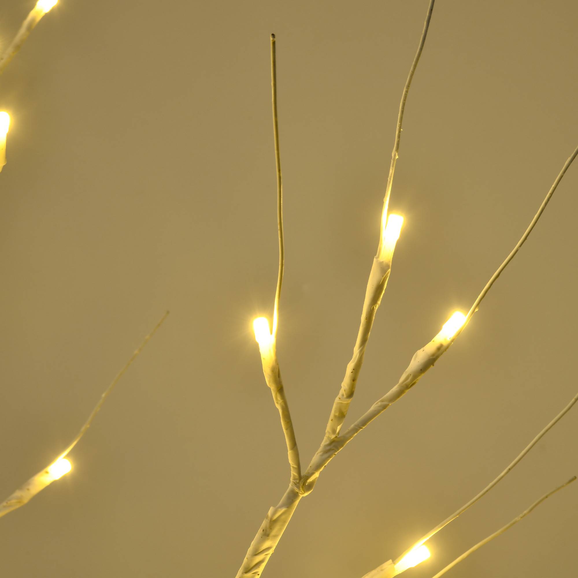 ComfortXL - Bouleau artificiel lumineux plastique et métal 120 cm blanc décoration intérieure et extérieur couvert LED blanc chaud - Image 8