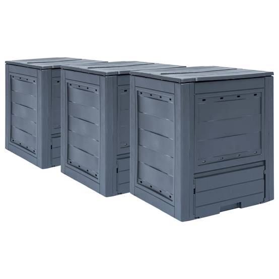 Composteurs de jardin plastique gris 60 x 60 x 73 cm, poids:16.62kg - PANGIVO - Image 1