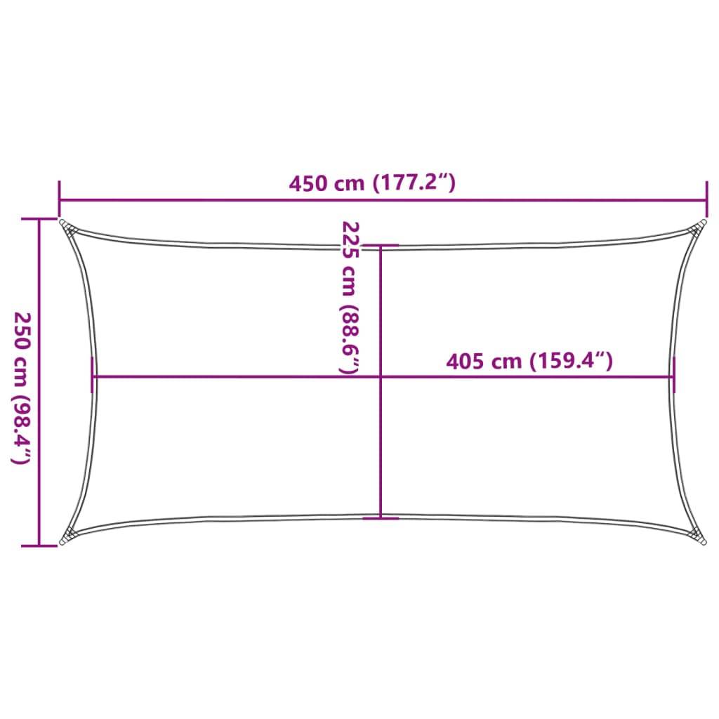 Voile d'ombrage PEHD gris clair 450 x 250 cm - PANGIVO - Image 9