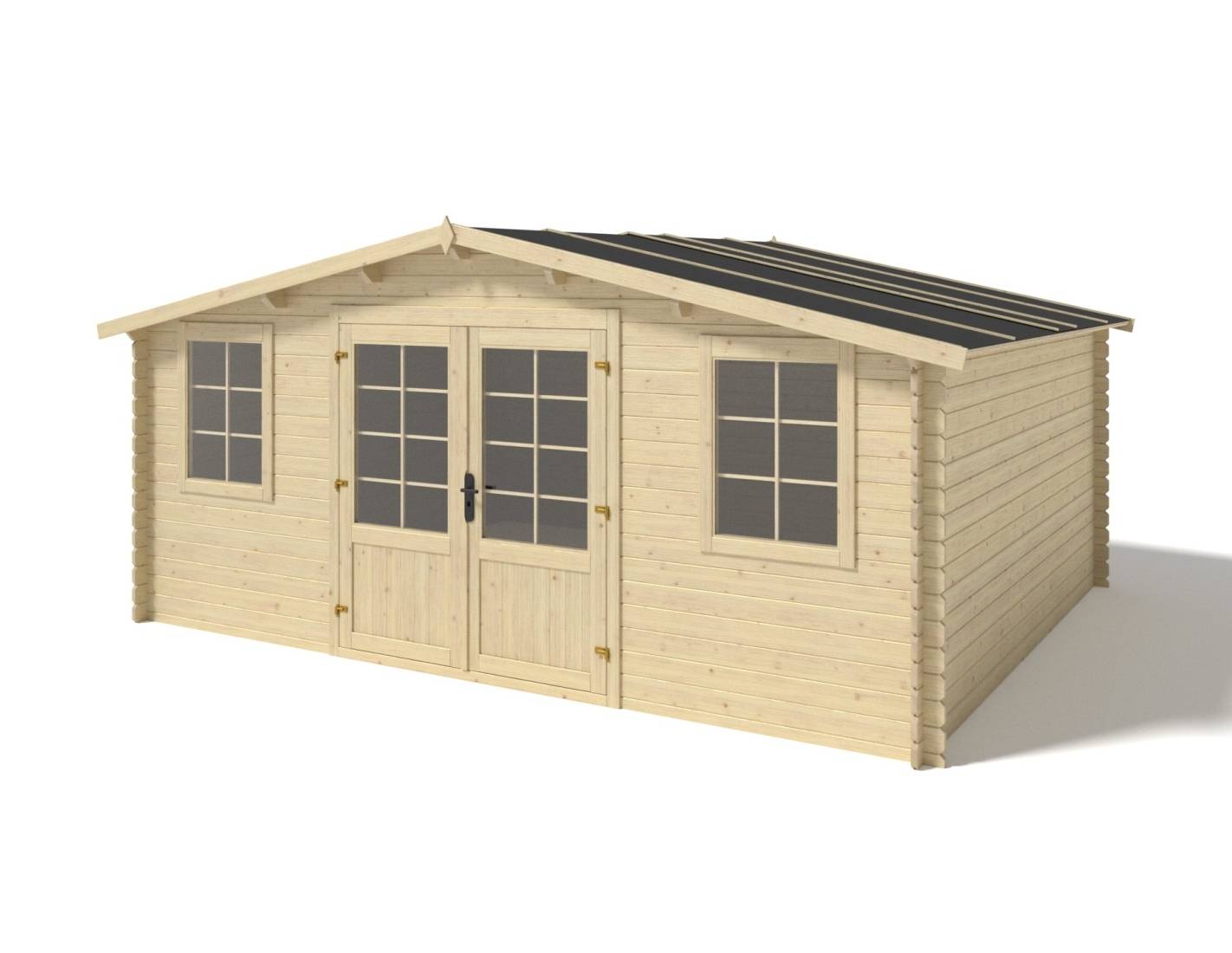 Altanka - Abri de jardin en bois - 5x4 m + terrasse avec balustrade et avant-toit en bois - 30 m2 - DOM526+DOM600+DOM601+POD04 - ALTANKA - Imagen 7