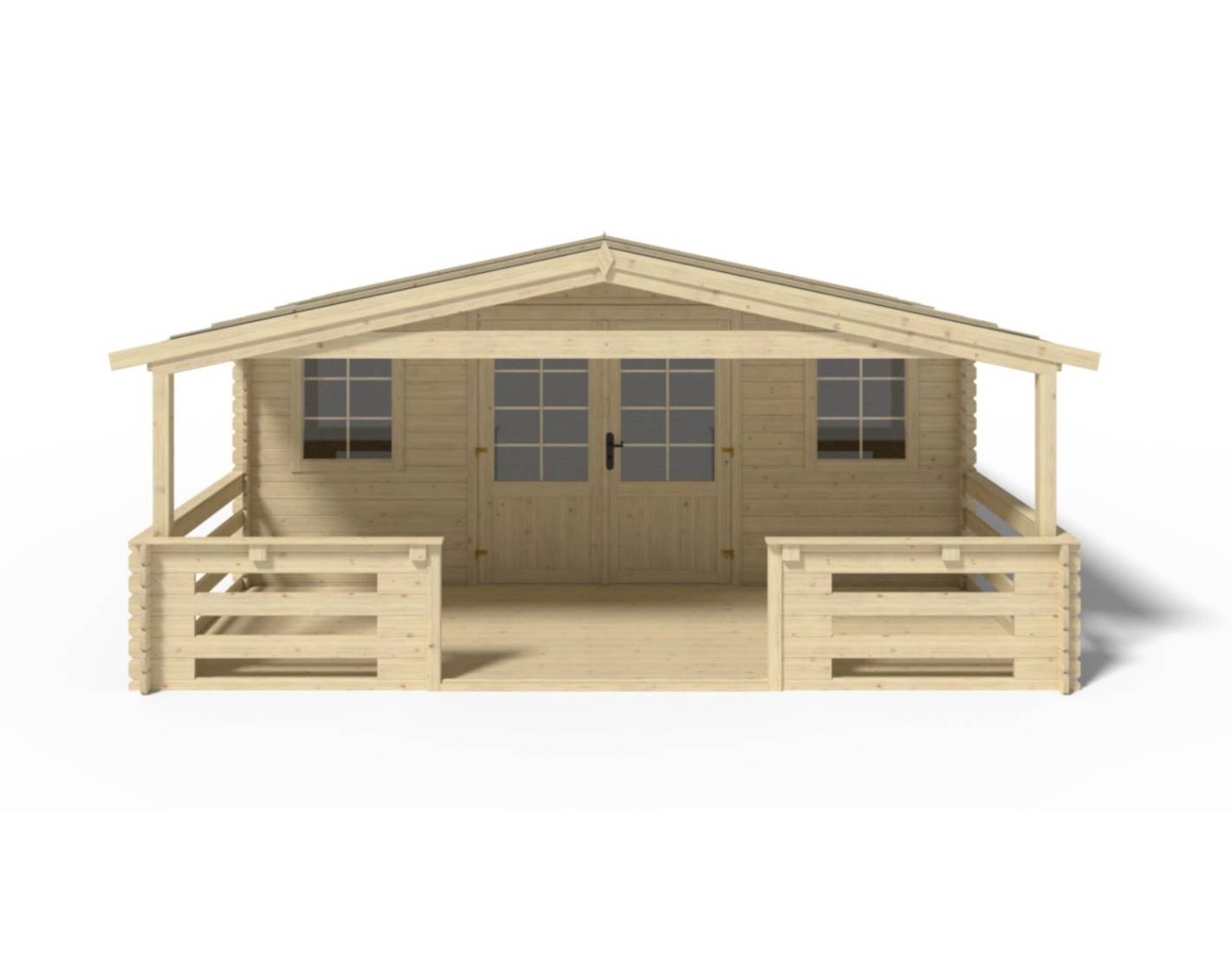 Altanka - Abri de jardin en bois - 5x4 m + terrasse avec balustrade et avant-toit en bois - 30 m2 - DOM526+DOM600+DOM601+POD04 - ALTANKA - Imagen 10