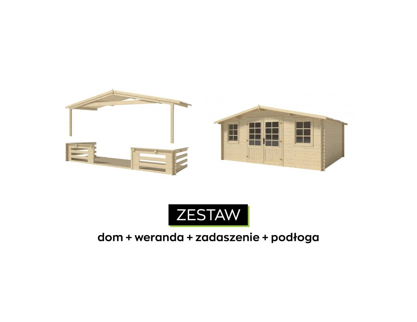 Altanka - Abri de jardin en bois - 5x4 m + terrasse avec balustrade et avant-toit en bois - 30 m2 - DOM526+DOM600+DOM601+POD04 - ALTANKA - Imagen 6