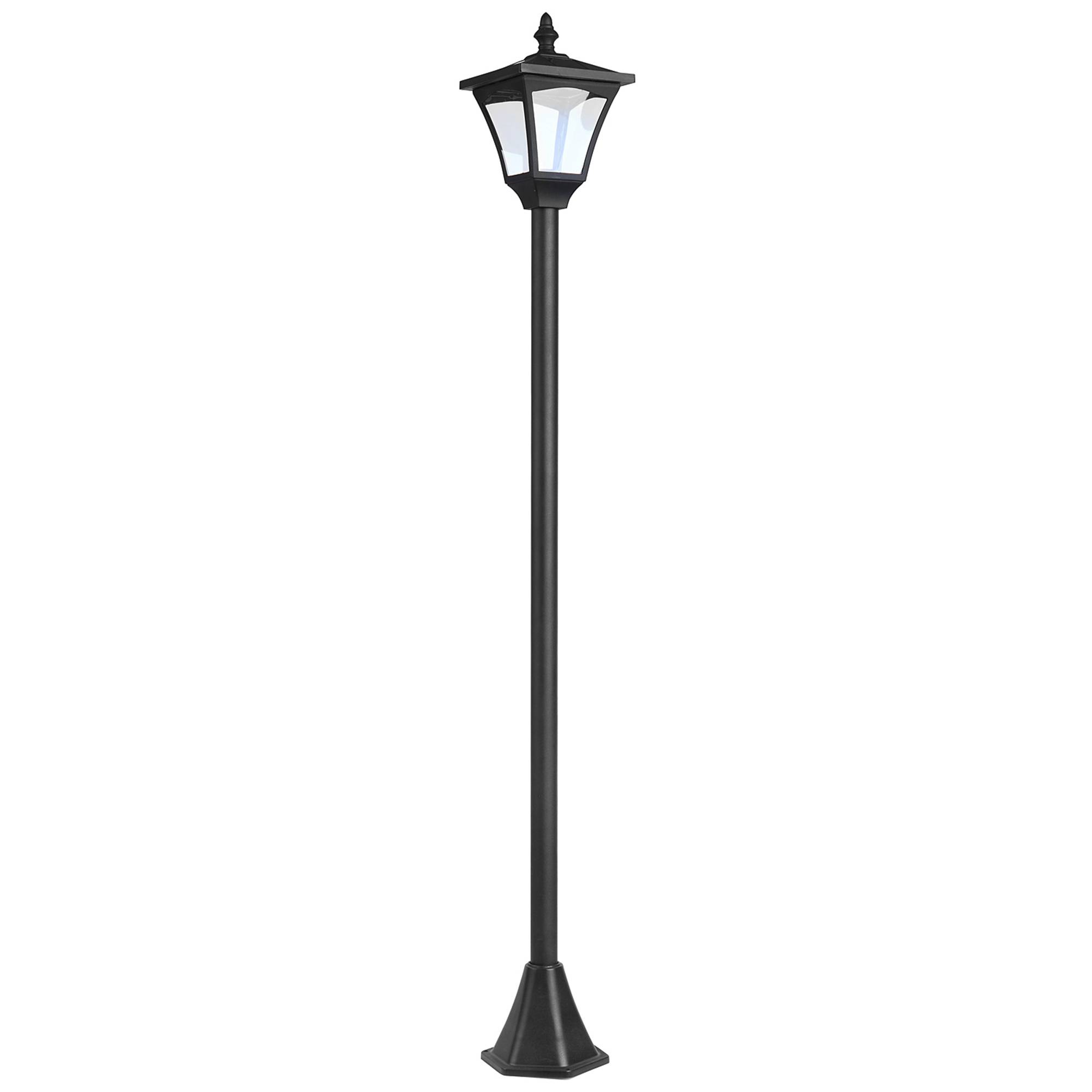 Homcom - Lampadaire solaire extérieur sur pied lanterne classique LED 30 Lm 15x15x120cm éclairage solaire noir - HOMCOM - Image 1
