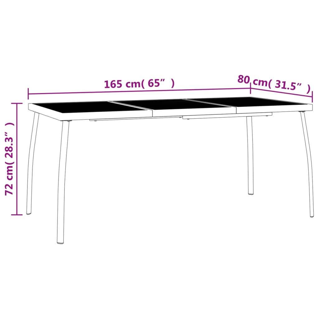 PANGIVO - Table de Jardin Anthracite 165 x 80 x 72 cm Treillis d'Acier - PANGIVO - Image 7