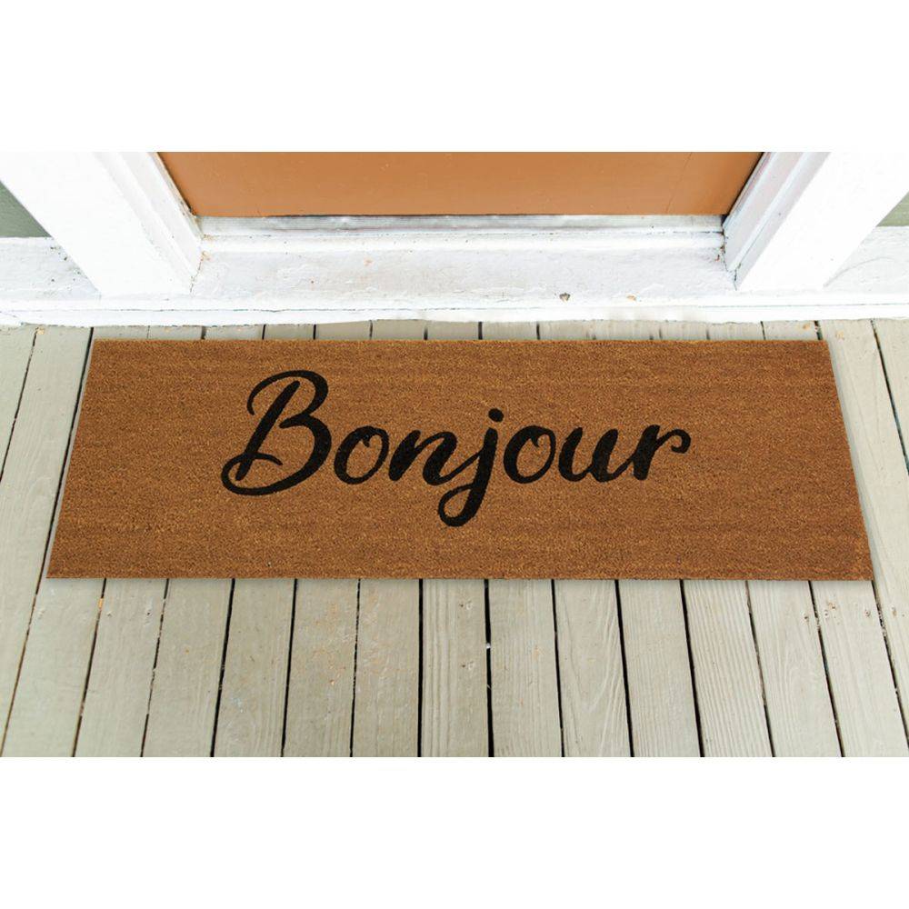 Aubry Gaspard - Paillasson grande taille en coco 120 x 40 cm Bonjour - Imagen 2