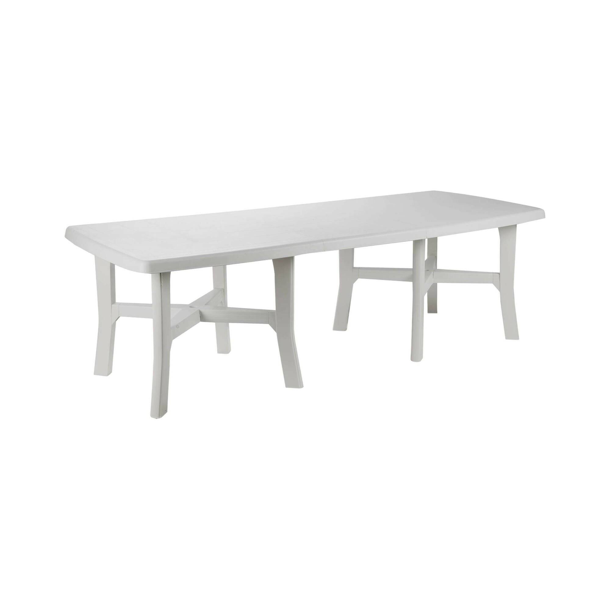 Dmora - Table d'extérieur Messina, Étagère à manger extensible, Table de jardin rectangulaire polyvalente, 100% Made in Italy, 160x100h72 cm, Blanc - Dmora - Imagen 1
