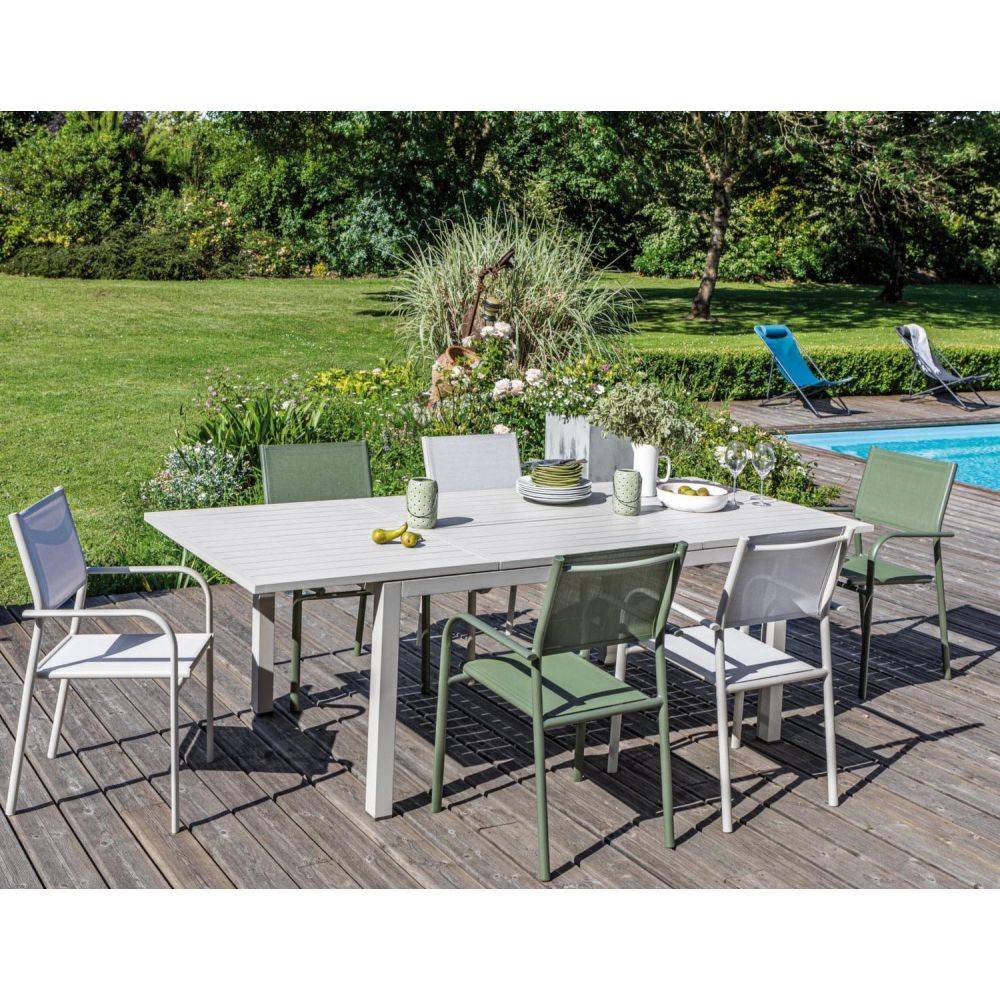 Alize - Fauteuil en aluminium Duca (Lot de 6) Vert - Imagen 2