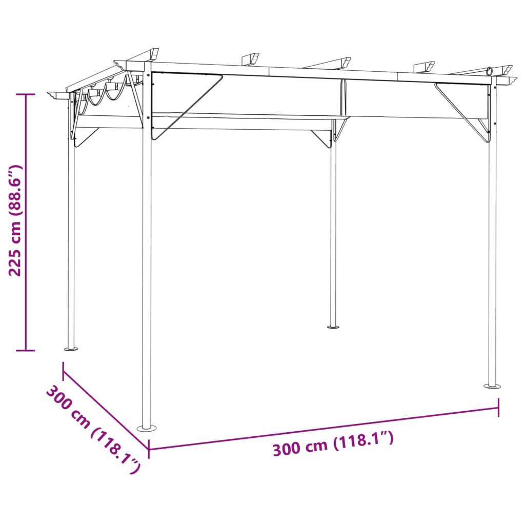 Prolenta Premium - Pergola acier anthracite  3 x 3 x 2,25 m  - Prolenta premium p3163.5 - Image 6