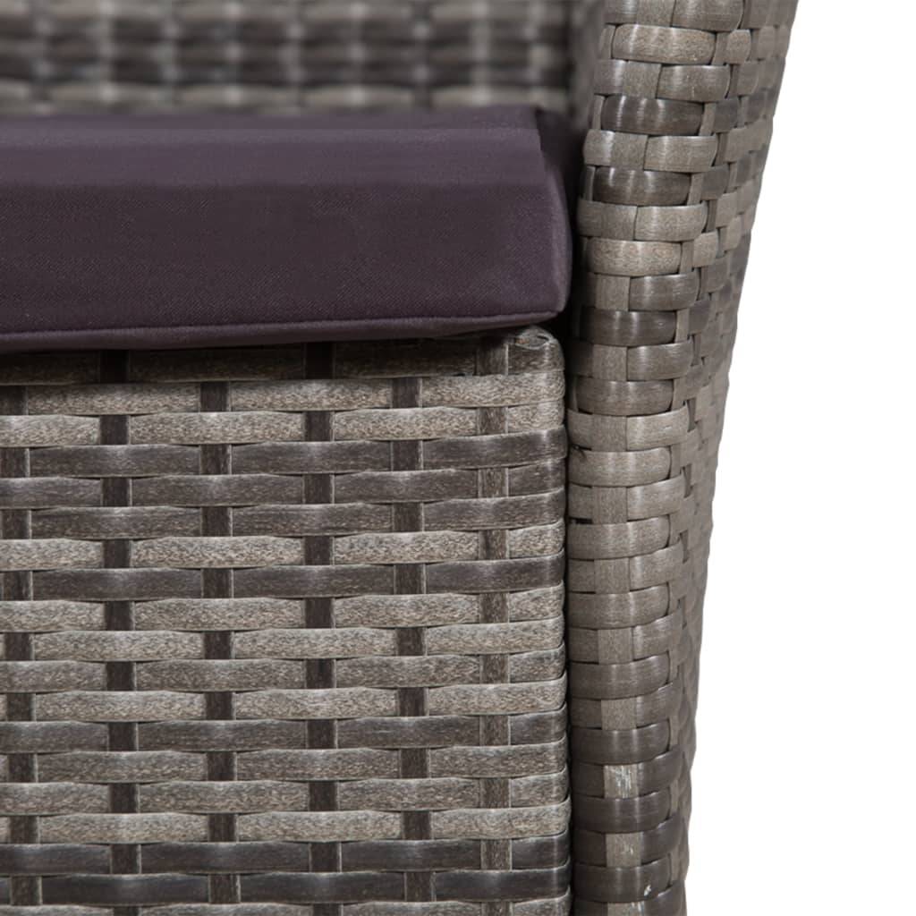 Salon de jardin 4 personnes résine tressée avec coussins confortables Gris – ComfortXL Outdoor Living - Image 5