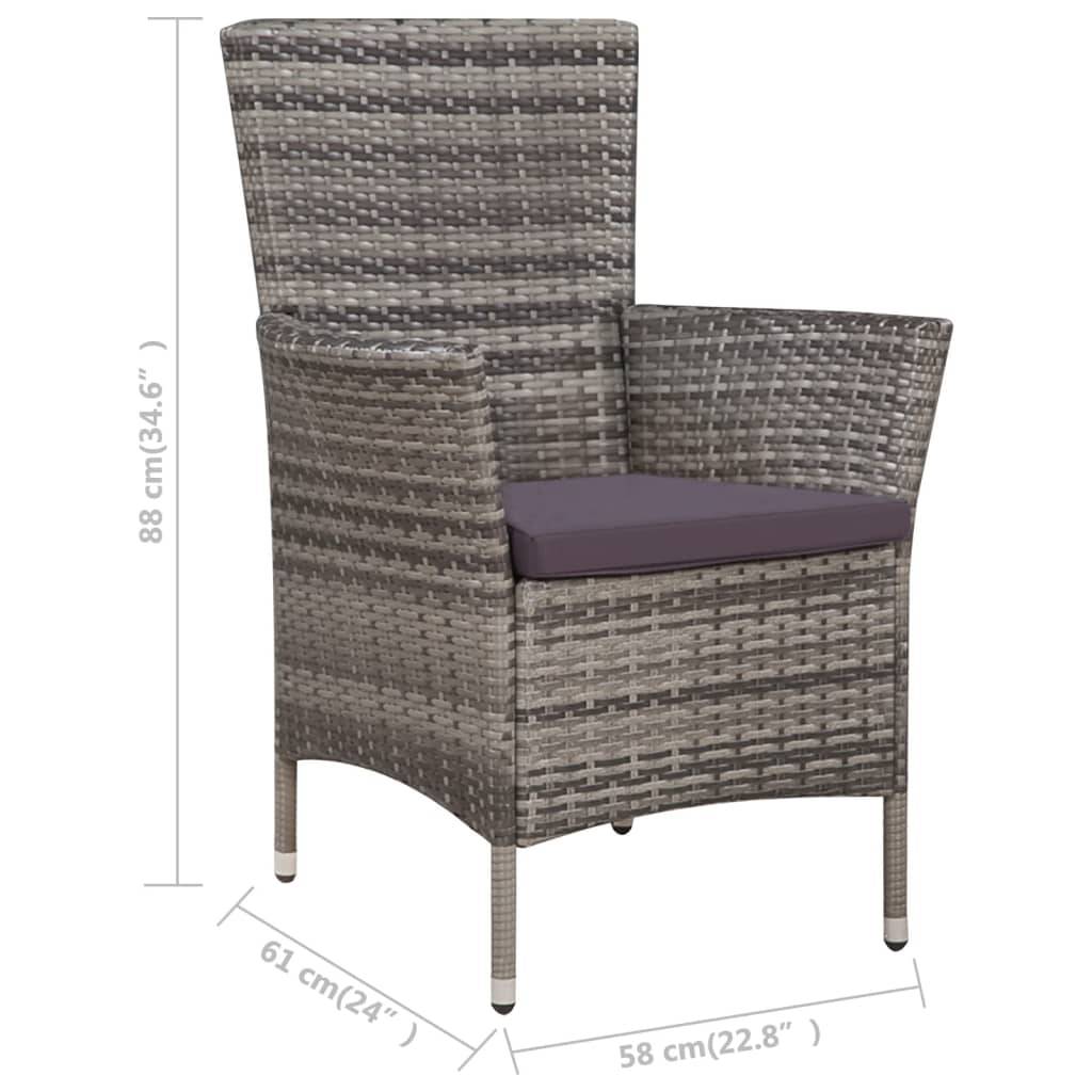 Salon de jardin 4 personnes résine tressée avec coussins confortables Gris – ComfortXL Outdoor Living - Image 7