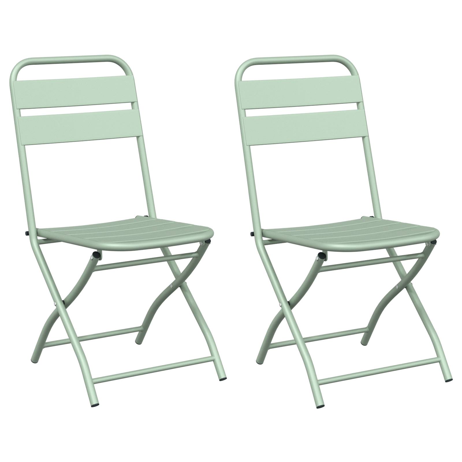 2 pcs Chaises de jardin - Chaises d'extérieur pliantes Vert menthe 42x52x82 cm Acier revêtue de poudre il33 - Image 1