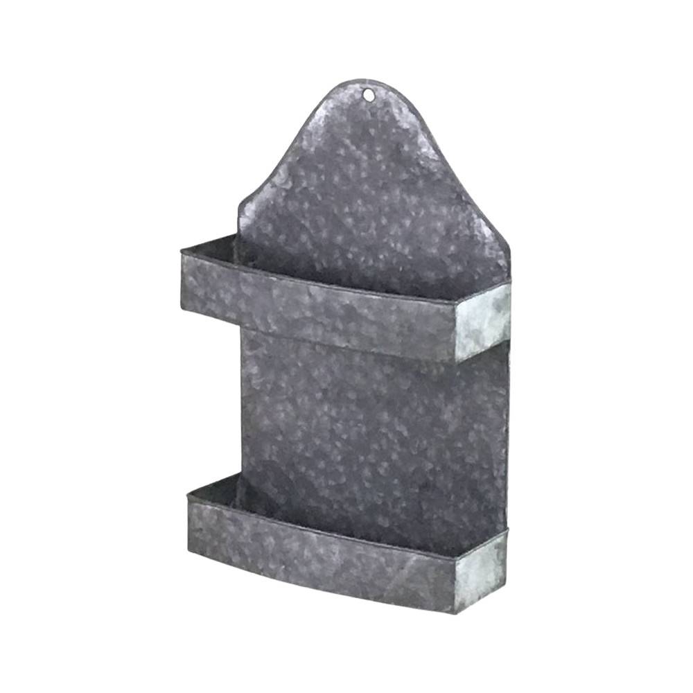 Etagère murale en zinc gris 23 x 8.5 x 35.5cm Chemin de campagne - Imagen 1
