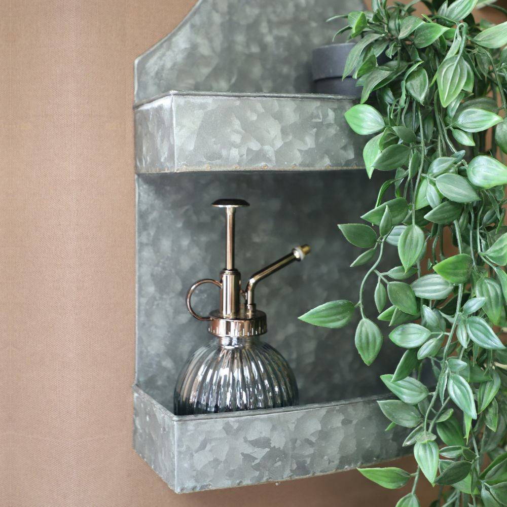 Etagère murale en zinc gris 23 x 8.5 x 35.5cm Chemin de campagne - Imagen 3