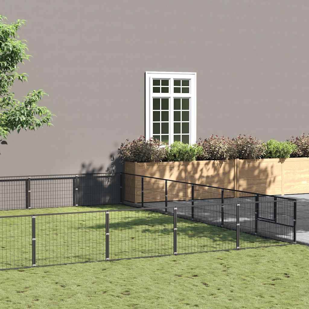 Vidaxl - Chenil Noir 54 m² Acier vidaXL 3082172 - Imagen 1