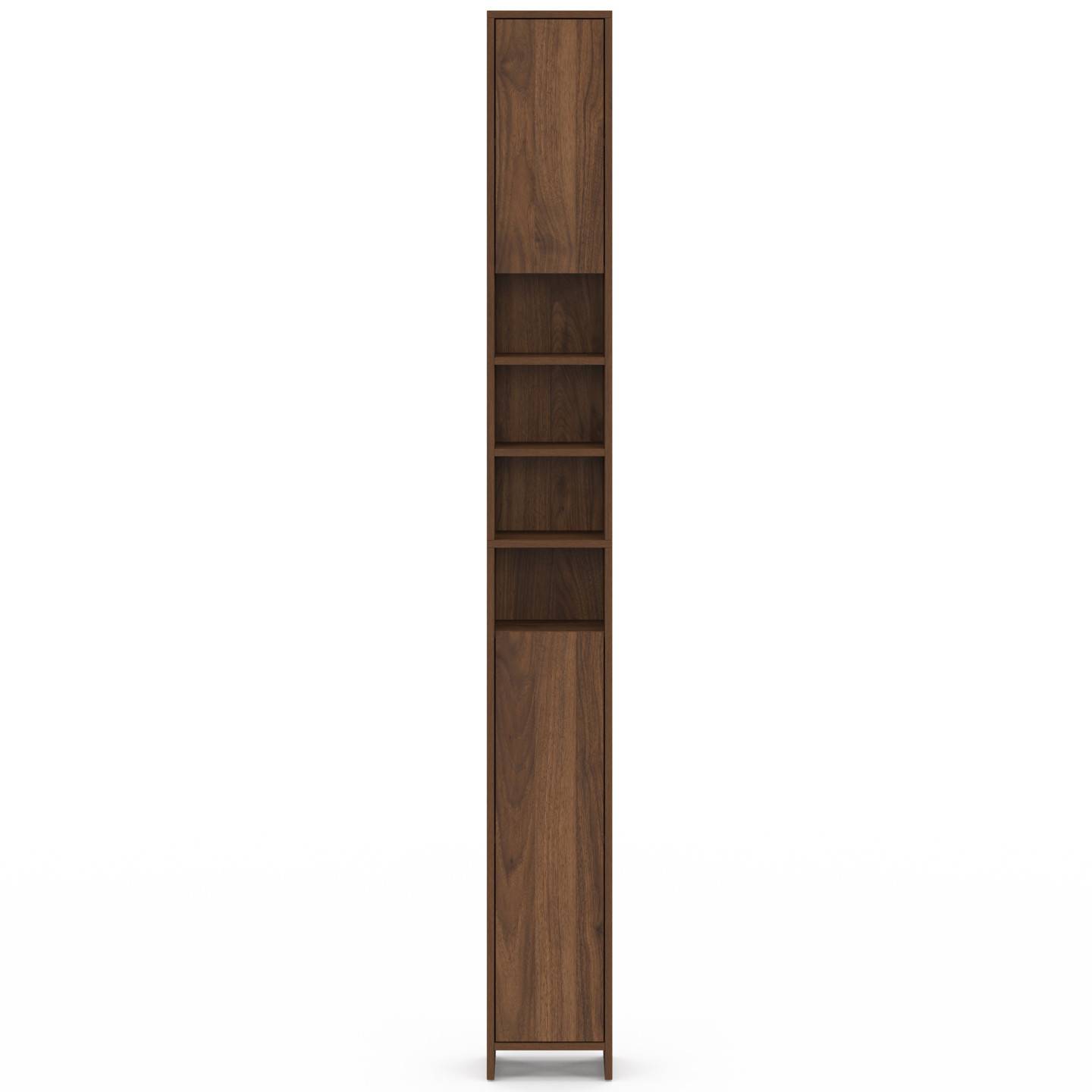 IDMARKET - Meuble colonne salle de bain TOMI 2 portes 4 niches effet noyer - Image 3