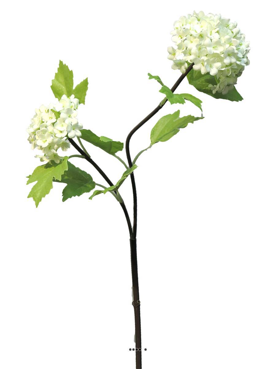 Artificielles - Branche de Viorne artificielle, 2 têtes, H 50 cm Crème - BEST - couleur: Crème - Imagen 2